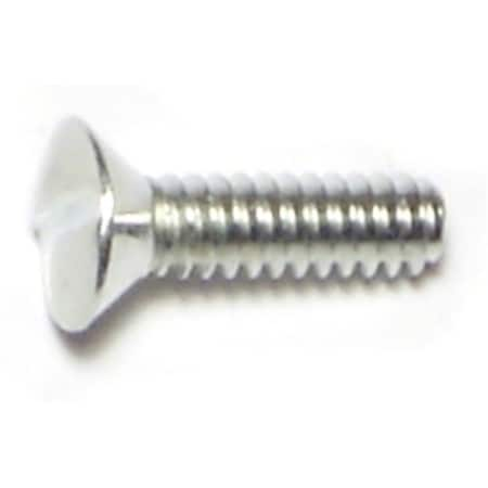 #6-32 X 1/2 In Slotted Oval Machine Screw, Zinc Plated Steel, 40 PK